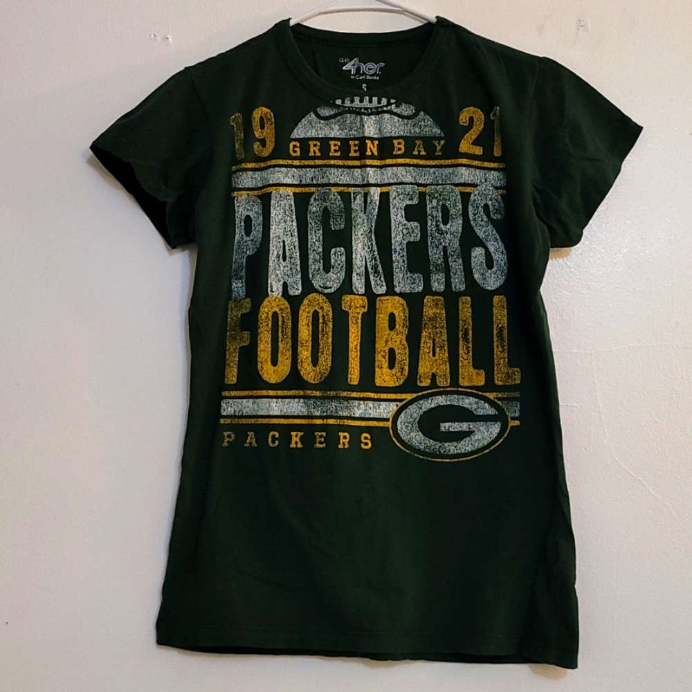 Women's Packers Distressed Graphic Tee G-III 4her by Carl Banks (Small)